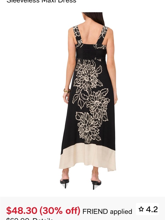 Vince Camuto Dresses & Skirts - Vince Camuto Black Maxi Dress with Cream Floral Accents